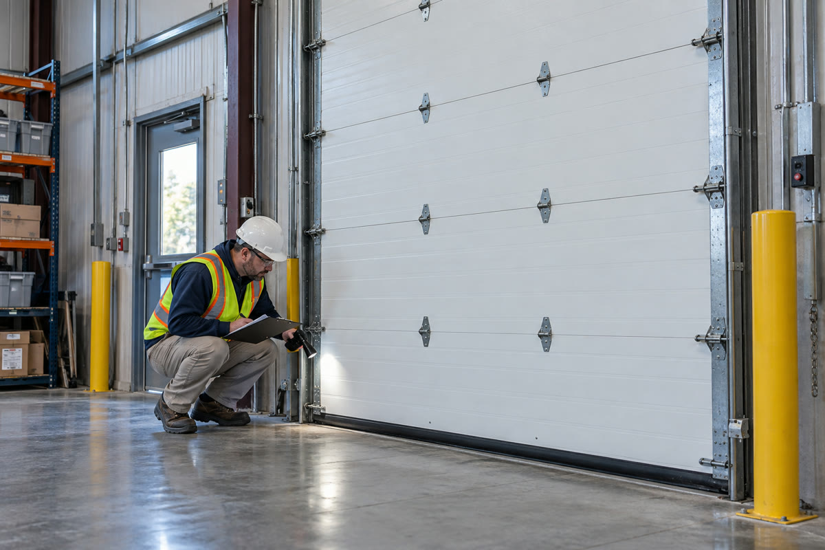 Representative commercial sectional overhead door inspection