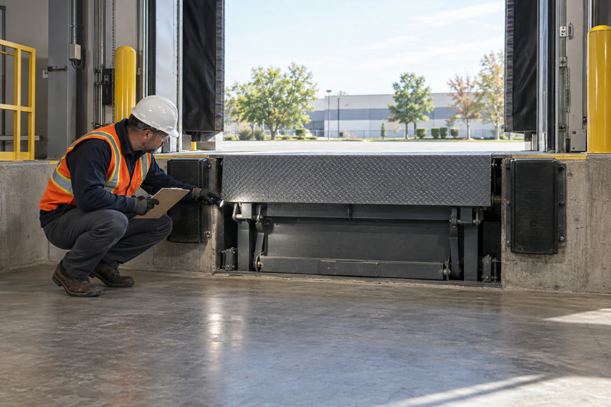 Representative loading dock leveler and dock equipment inspection