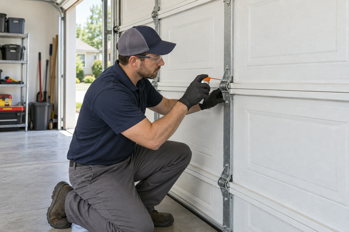Representative garage door hardware maintenance inspection