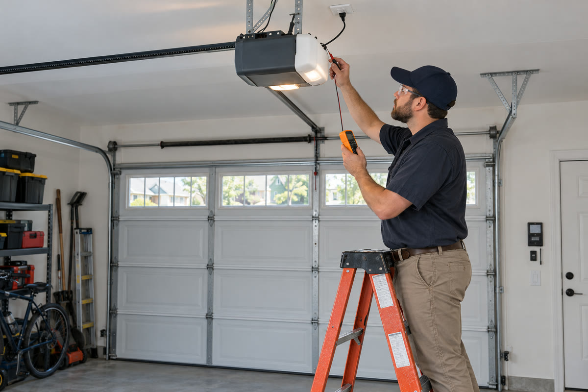 Representative garage door opener diagnostic inspection