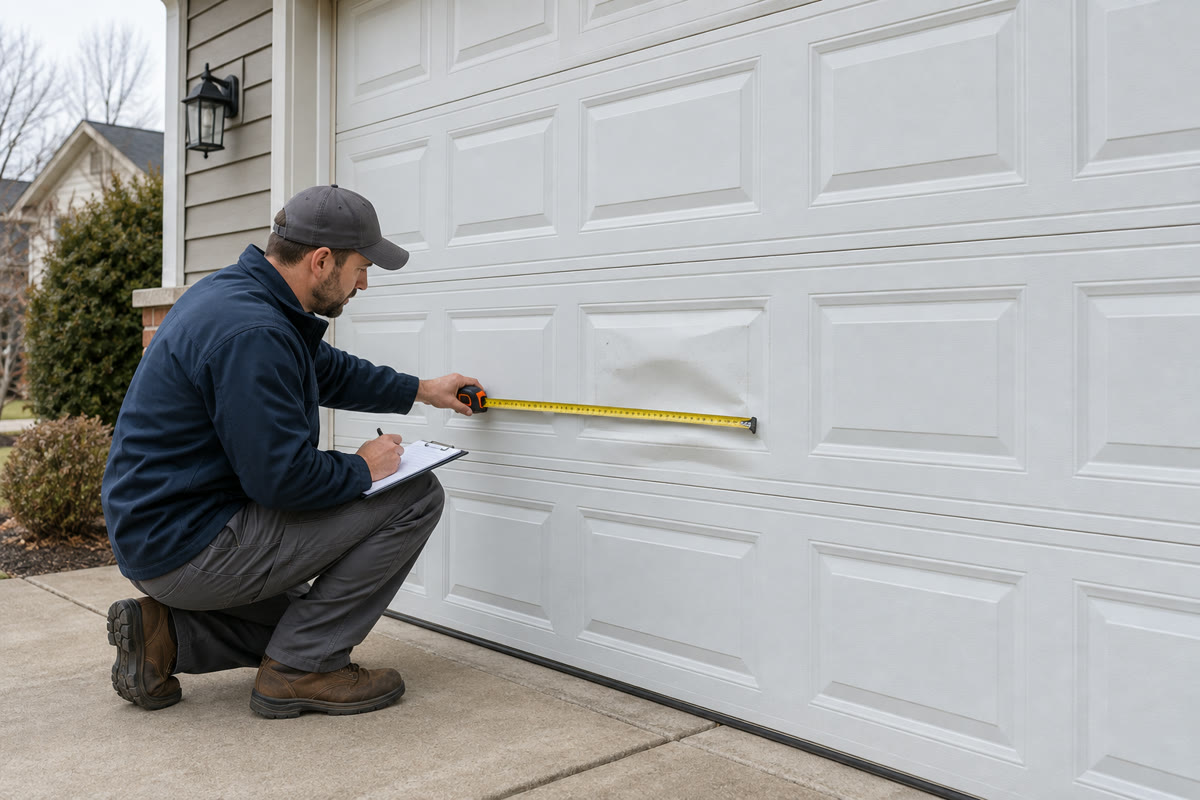 Representative assessment of a damaged garage door panel